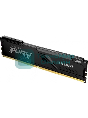 Оперативная память Kingston Fury Beast, 8GB (1x8GB), DDR4, 3200MHz, CL16, DIMM, с радиатором, черный