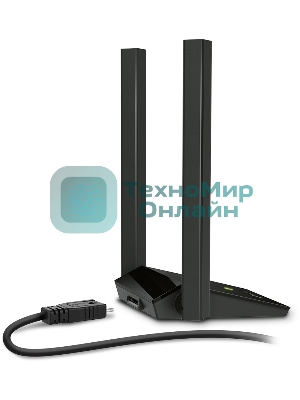 Адаптер TP-Link AC1300Mbps Dual-band High-Gain wireless USB adapter, 867Mbps at 5G and 400Mbps at 2.4G, two high gain antennas, USB 3.0, USB extension cable, support wave 2 MU-MIMO, full compatible with Windows and macOS.