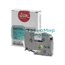 Кассета с лентой S'OK by Sakura Printing TZEFX131 для Brother, черный на прозрачном, 12мм/8м, наклейка