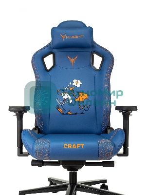 Кресло игровое Knight Craft Dragon синий эко.кожа крестов. металл