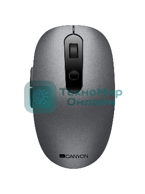 Мышь беспроводная Canyon MW-9 серый, 1600 dpi, радиоканал, Bluetooth, USB, кнопки - 6