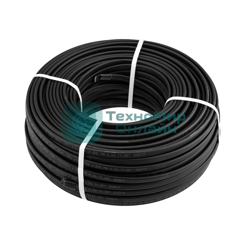 Кабель греющий PROconnect (нагревательный) саморегулирующийся с УФ-защитой SRL40-2 UV, неэкранированный, 30Вт/м, 0,9мм2/40м, бухта 100м