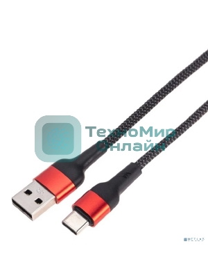 Кабель Rexant USB-A - Type-C, 5А, 50Вт, 1м, в черной нейлоновой оплетке