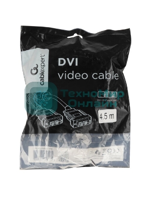 Кабель DVI-D single link Cablexpert CC-DVIL-BK-10, 19M/19M, 3.0м, CCS, черный, экран, феррит.кольца, пакет