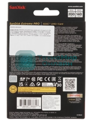 Флеш карта Sandisk Extreme Pro microSDXC 256Gb + SD Adapter + Rescue Pro Deluxe 200Mb/s