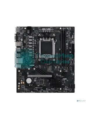 Материнская плата MSI PRO A620M-B EVO, AM5, AMD A620A, 2xDDR5, 2xSATA, 1xM.2, 1xPCIe 4.0 x16, 1xPCIe x1, 1xVGA, 1xHDMI, 1x2.5Gb LAN, 4xUSB-A 5Gbps, 2xUSB-A 2.0, 2xPS/2, 3x3.5 мм, 7.1, чёрный, mATX