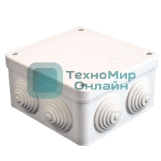 Коробка распределительная ОП 105х105х56 7 выходов 4 гермоввода IP54 крышка на винтах бел. Epplast 110041