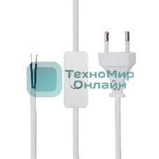 Сетевой шнур с выключателем Rexant 2х0,75 мм², 1,8 м белый