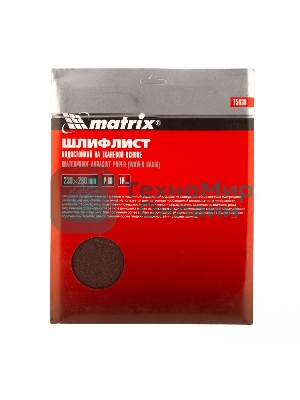 Шлифлист Matrix на тканевой основе, P 60, 230 х 280 мм, 10 шт., водостойкий