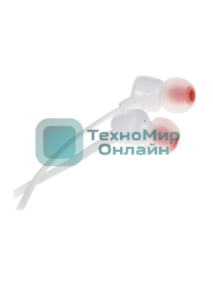 Проводные наушники JBL Tune 110 белый, внутриканальные, Jack 3.5 мм