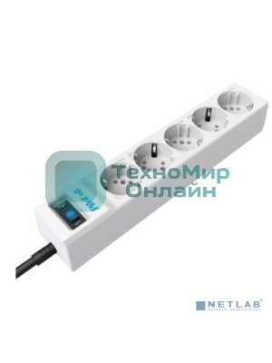 Сетевой фильтр Pilot SG 1.8 м (5 розеток) белый (коробка)