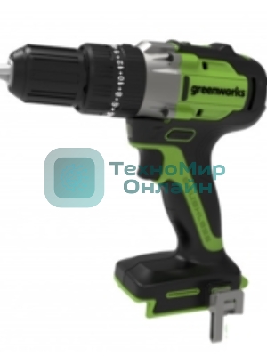 Дрель-шуруповерт GREENWORKS GD24DD60, 24 В, 0 Ач, 60 Нм, бесщеточный, ударный