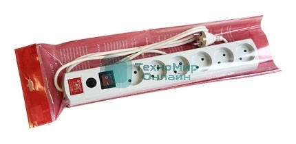 Сетевой фильтр Most LR 3м, 6 розеток, белый, коробка