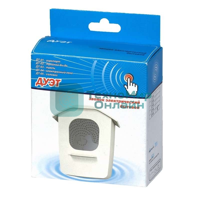 Звонок дверной проводной Дуэт соловей 220В 80-90дБА бел. Тритон ДТ-05