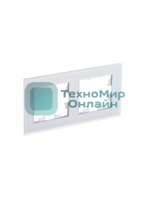 Рамка 2-м AtlasDesign Nature матовый, стекло, белый SchE ATN330102