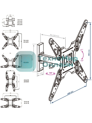 Кронштейн KROMAX OPTIMA-413 черный 20