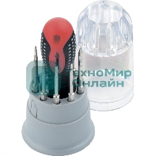 Отвертка Matrix для точных работ Fusion с насадками, 11 пр. в пласт. пенале, 3-х комп. рукоятка