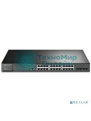 Коммутатор JetStream 28-port Gigabit L2+ Managed Switch with 24-port PoE+, PoE budget up to 384W, support SDN