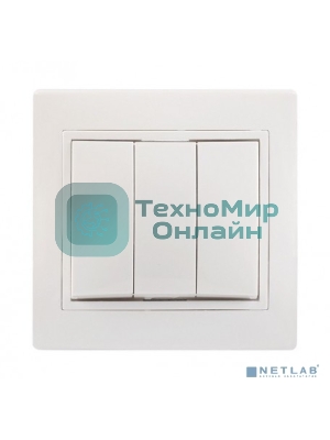 Выключатель 3-кл. СП КВАРТА 10А IP20 белый IEK EVK30-K01-10-DM