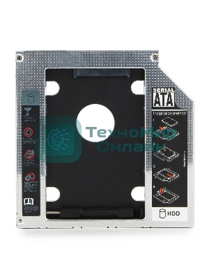 Низкопрофильный адаптер Gembird MF-95-01 для 2.5-дюймового накопителя в отсек 5.25 дюйма, 9,5 мм