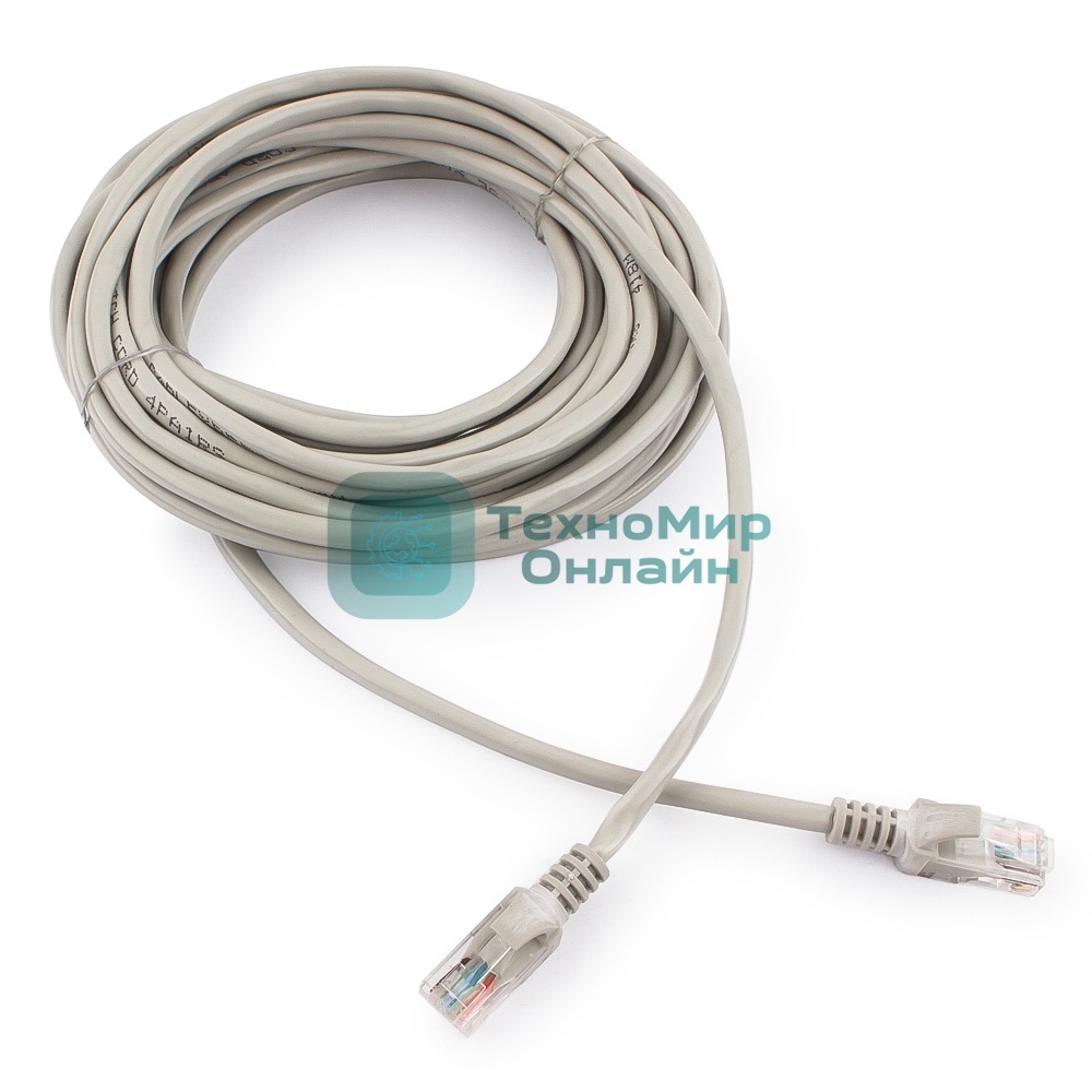Патч-корд медный UTP Cablexpert PP10-7.5M cat.5, 7.5м, литой, многожильный, серый