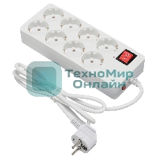 Сетевой фильтр Buro 800SH-1.8-W 1.8 м, 8 розеток, белый, коробка