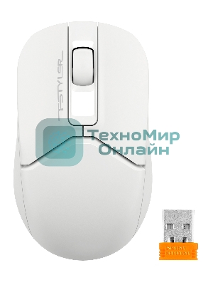 Мышь беспроводная A4Tech Fstyler FG12S белый, 1200 dpi, радиоканал, USB, кнопки - 3