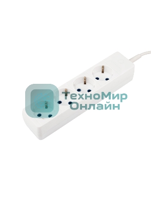 Удлинитель PROconnect 4 гнезда, 10 м, 3х0.75 мм², с/з, белый