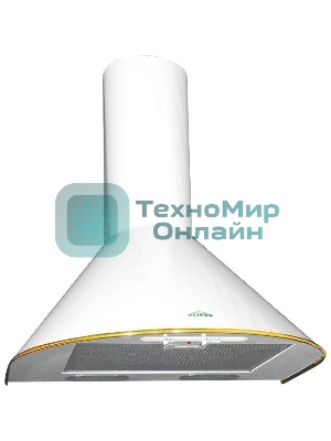 Вытяжка каминная Elikor Эпсилон 60П-430-П3Л белый/золотистый, 59.5 см, 430 куб. м/ч, 54 дБ