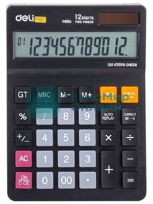 Калькулятор настольный Deli EM01420 черный 12-разр.