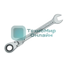 Ключ комбинированный трещоточный Matrix 10 мм, CrV шарнирный зерк.хром professional