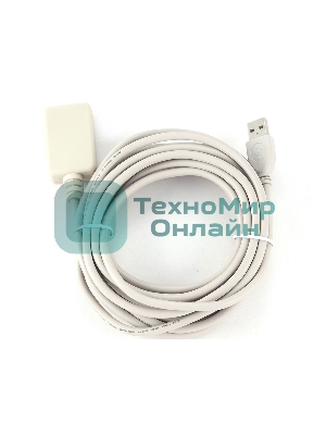 Кабель Gembird USB 2.0 удлинительный, активный 4.8м AM/AF, черный