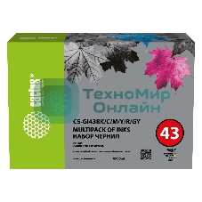 Чернила Cactus CS-GI43BK/C/M/Y/R/GY голубой/пурпурный/желтый/черный 6x для Canon Pixma G640/540