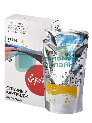 Контейнер с чернилами Sakura C13T741400 (T7414 Y) для Epson, пурпурный, 1000 мл.