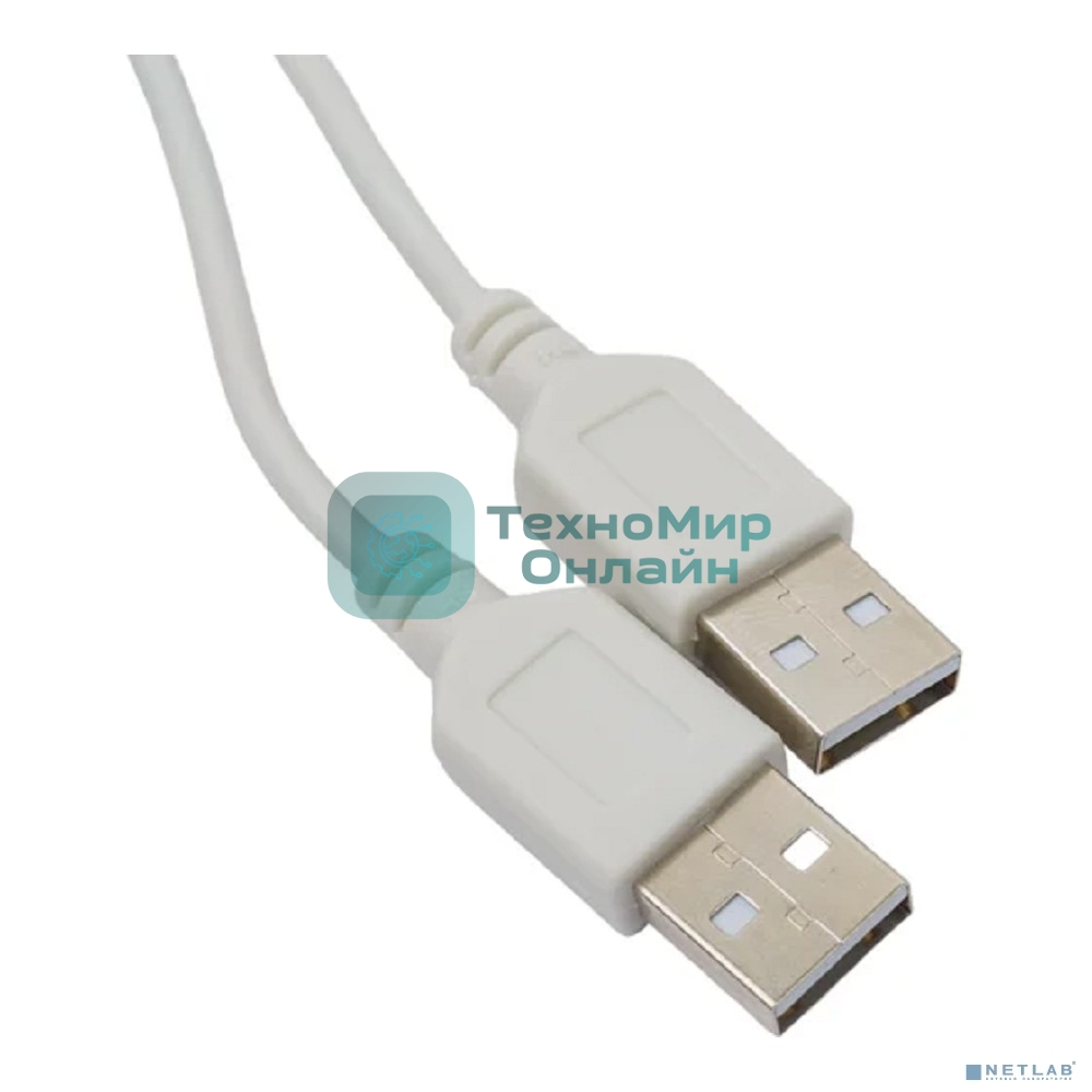 Кабель Rexant USB-A - USB-A, 2,4А, 3м, ПВХ, серый