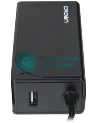 Зарядное устройство для ноутбука CROWN USB CMLC-3294 черный (Автомобильное 12V, 90W 15-20V, порт USB 5V 2.1A)