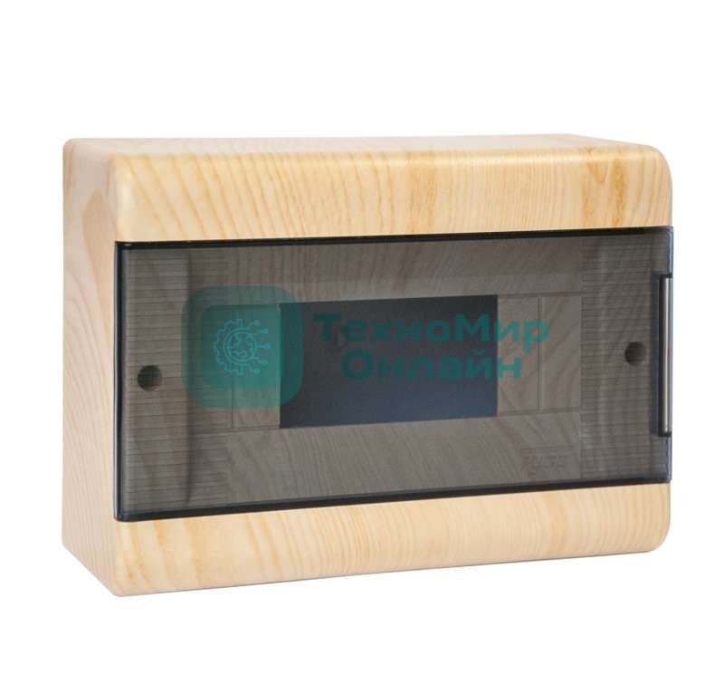 Щиток ОП Тусо 12мод. с прозрачной двер. 280х190х93мм IP40 сосна на светл. основе Рувинил 68012-27М