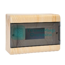 Щиток ОП Тусо 12мод. с прозрачной двер. 280х190х93мм IP40 сосна на светл. основе Рувинил 68012-27М