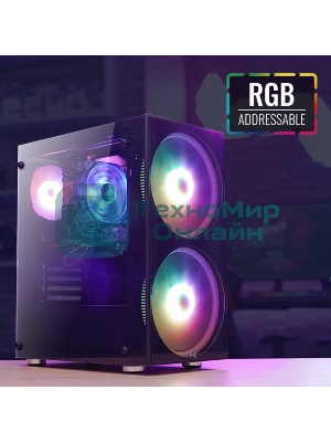 Компьютерный корпус Aerocool/Formula Python (3xUSB, 2xAudio, 0.5 мм,2x200 мм FAN, прозрачная стенка-закаленное стекло, ATX, без БП)