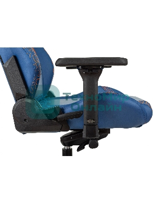 Кресло игровое Knight Craft Dragon синий эко.кожа крестов. металл