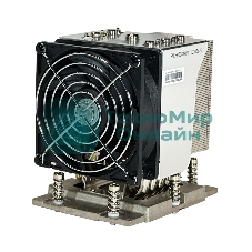 Радиатор для процессора Ablecom ACL-S42130 серебристый, 90 мм, алюминий/медь, 4380 об/мин, 46 дБ, 4 pin, 400 Вт, 124 мм