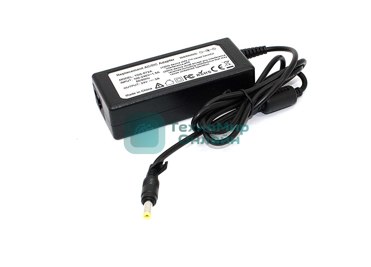 Блок питания для монитора и телевизора LCD 24V 3A 72W 4.8x1.7 OEM