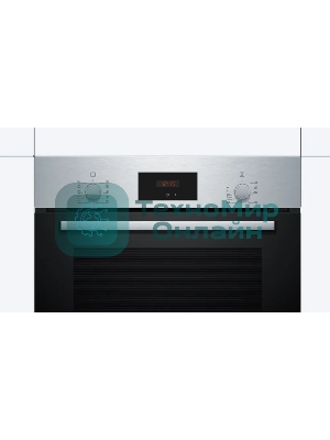 Духовой шкаф Bosch HBF512BS1T Serie 2, нержавеющая сталь, класс энергоэффективности А, 7 режимов, 3-х слойное остекление, LED-дисплей, утапливаемые переключатели, галогенное освещение, проволочные направляющие, сделано в Турции,