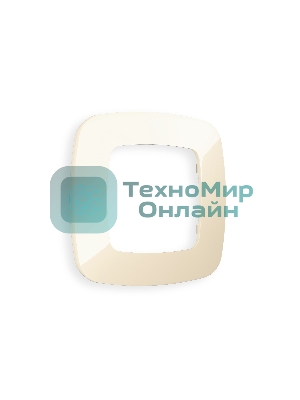 Рамка OMEGA Ecta (Бежевый глянец) 1-ая OF140301