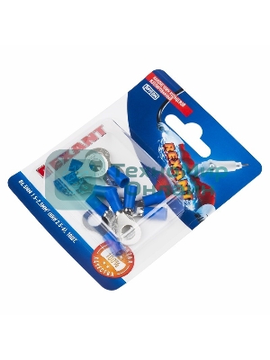 Наконечник кольцевой Rexant изолированный, ø6.5 мм, 1.5-2.5 мм², НКи 2.5-6/НКи2-6/RV2-6, синий, в упак. 10 шт.