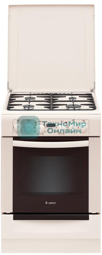 Плита комбинированная Gefest ПГЭ 6102-03 0167 бежевый, конфорок 4 газовых, духовка 55 л, 60 см x 85 см x 60 см