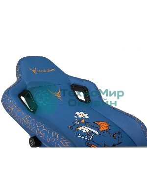 Кресло игровое Knight Craft Dragon синий эко.кожа крестов. металл