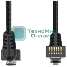 Патч-корд Vention прямой UTP cat.6a, RJ45 угол 90 - 3 м. черный