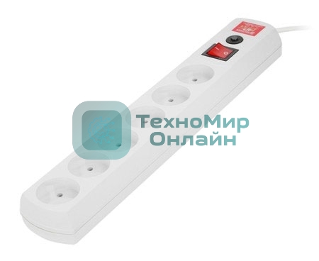Сетевой фильтр Most LR 1.7м (6 розеток) белый (коробка)