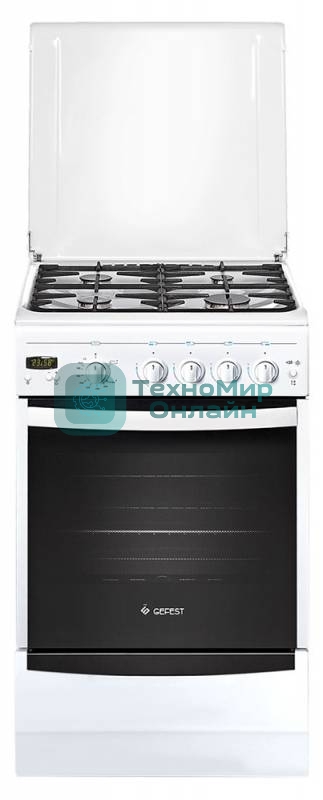 Плита газовая Gefest ПГ 5100-03 белый, конфорок 4 шт, духовка 52 л, 50 см x 85 см x 58.5 см